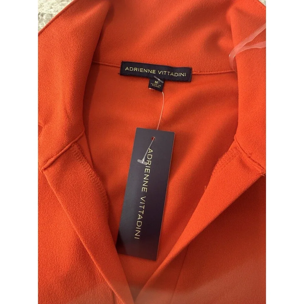 NWT Adrienne Vittadini Dress Womens M Orange Bottoms Stretch - Picture 10 of 11